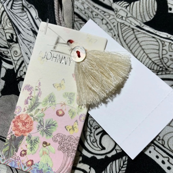 Biya by Johnny Was Giva Floral Blouse 100% Silk Size XS NWT - Picture 5 of 12